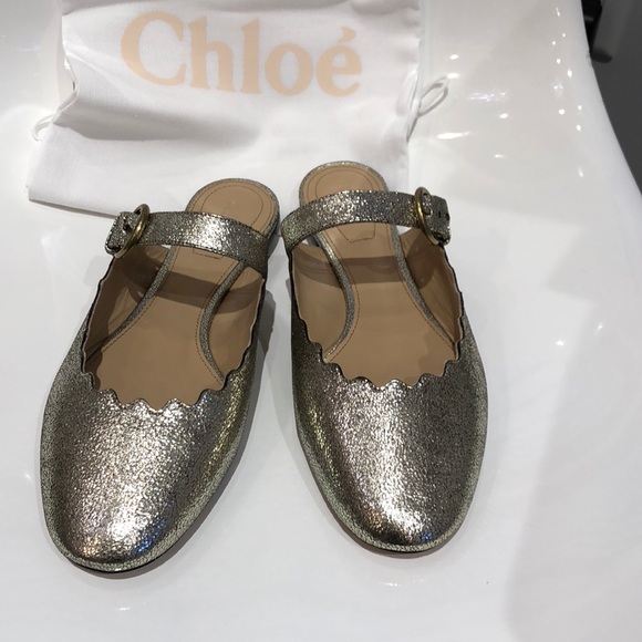 SOLD !!NIB Chloe “Lauren”glitter ballet mules. 8.5 - Picture 3 of 6